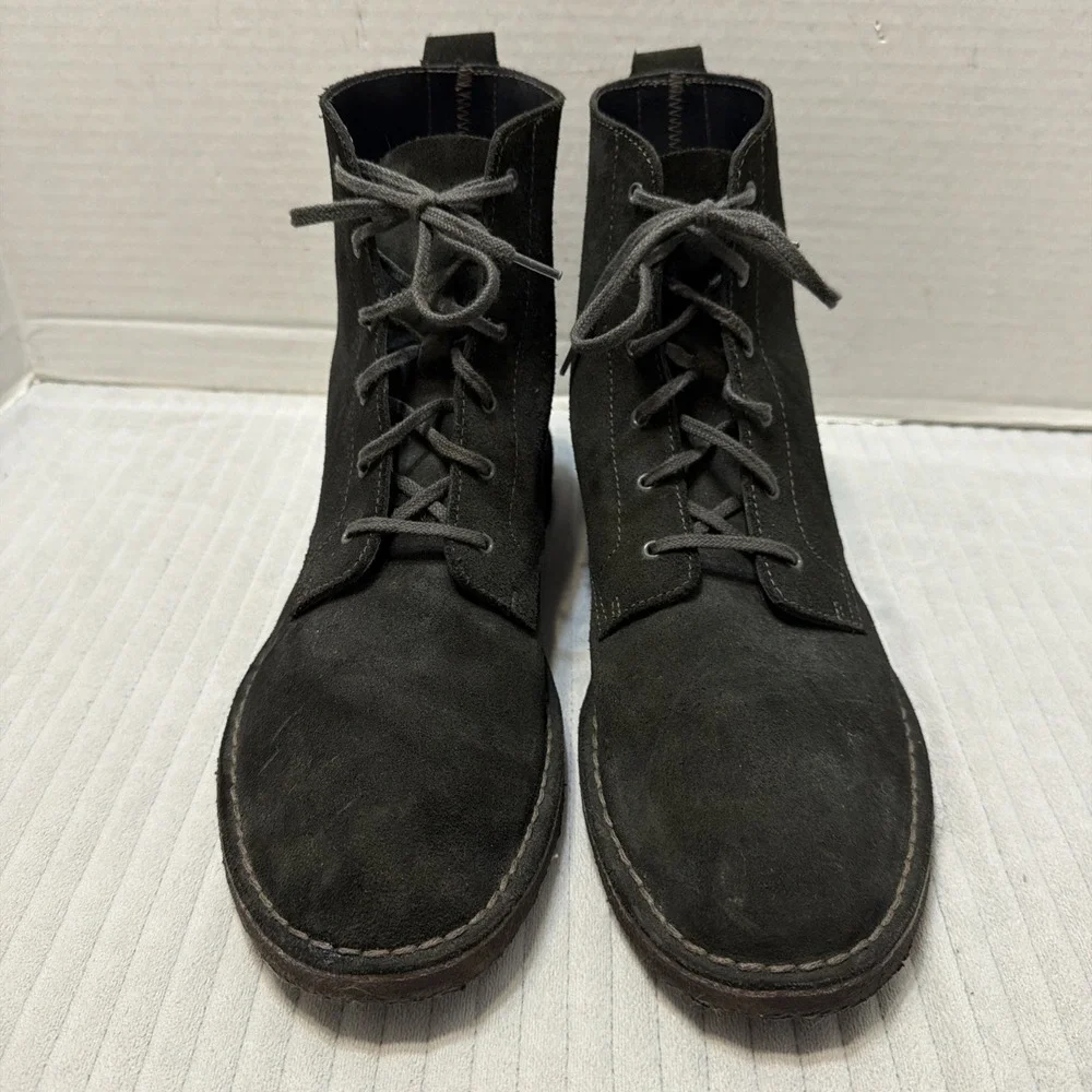 Clarks Originals Dark Brown Charles F Stead Suede Desert Hi Top Boots Size 12 M